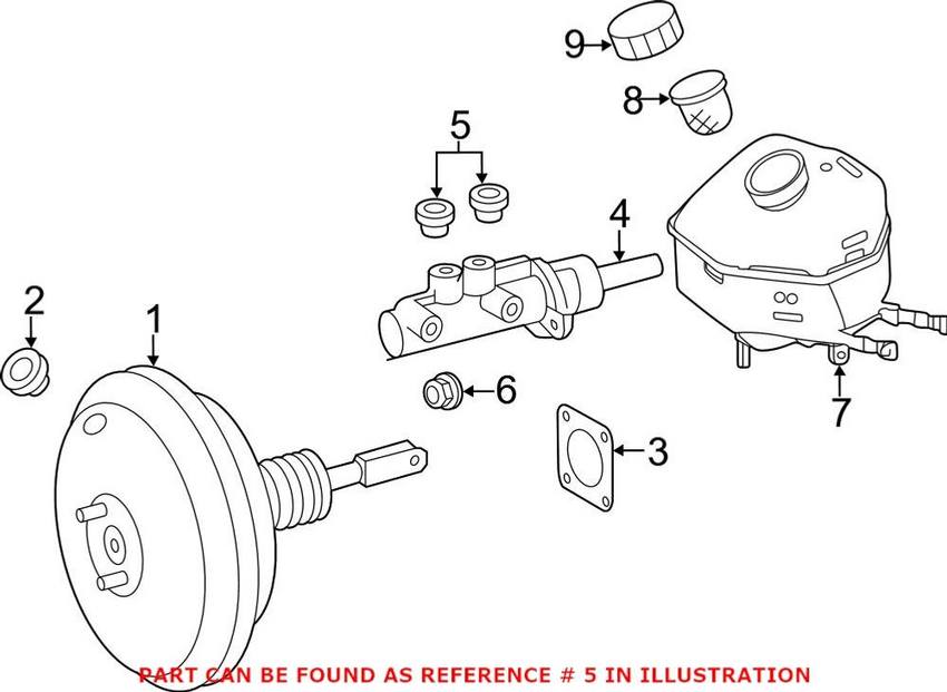 Mercedes Brake Master Cylinder Reservoir Grommet 0019984501